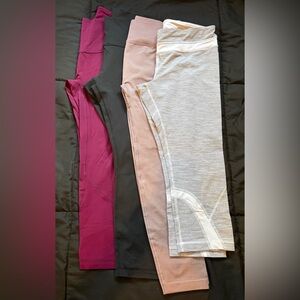 Lot of 4 All Sz 12 Womans Lululemon Leggings Ebb To Street, All The Right Places